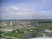 Distance view of the airport and a school