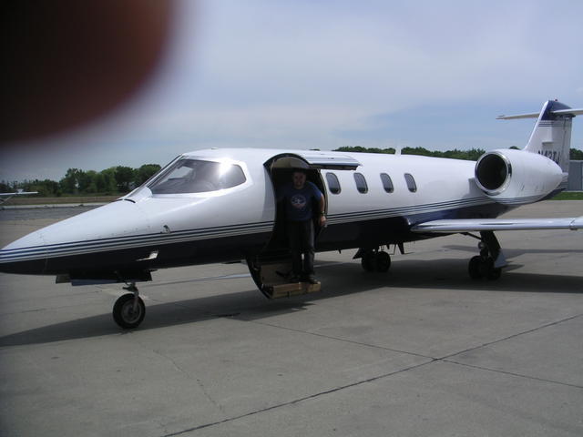 Me getting out of the Learjet