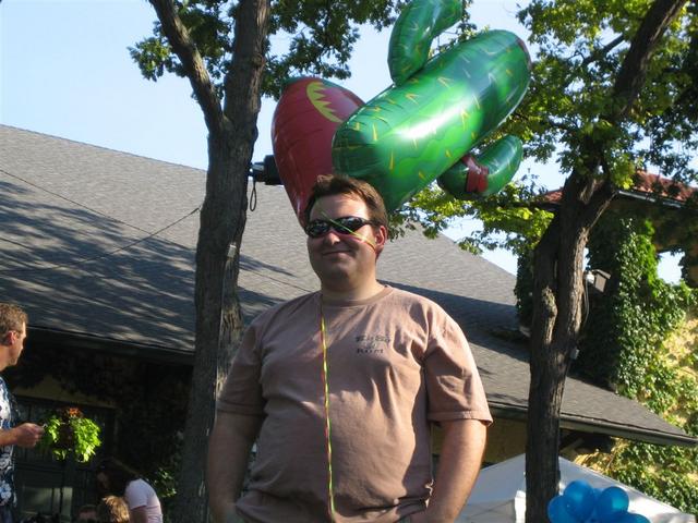 Drew with his baloons